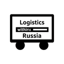 Минималистичная одноцветная иконка, символизирующая логистику по России, на белом фоне для сайта компании.